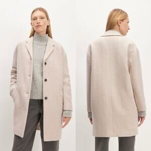 Everlane The Italian ReWool Cocoon Coat Oatmeal Pink Undertones Women XXS NWT